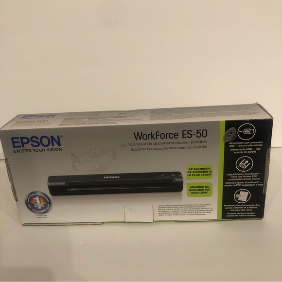 Epson ES-50 WorkForce Portable Color Document Business ID Card Scanner Black - Picture 5 of 11